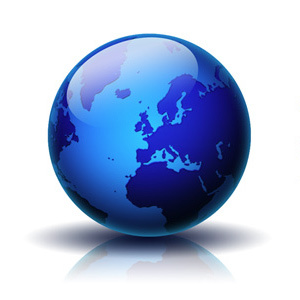 blue glass globe